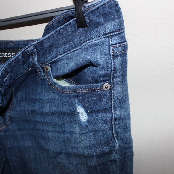 FREE WITH ANY PURCHASE❤️Express jeans leggings Stella low rise denim distressed - Picture 3 of 10